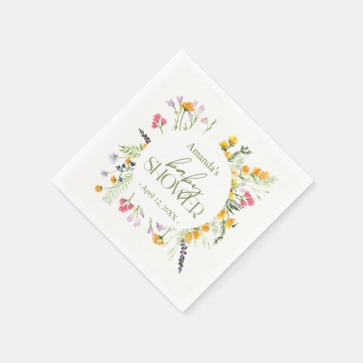 Wildblumen Babydusche Serviette (Ecke)