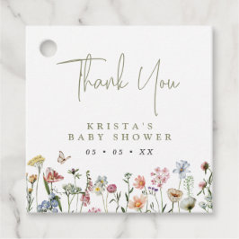 Wildblumen Babydusche Vielen Dank Geschenkanhänger