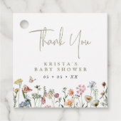 Wildblumen Babydusche Vielen Dank Geschenkanhänger (Vorderseite)