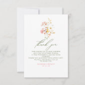 Wildblumen Babydusche wenig Dank Dankeskarte (Vorderseite)