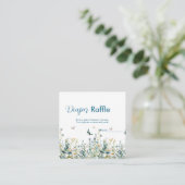 Wildblumen Babydusche-Windel-Gewinnspiel Begleitkarte (Stehend Vorderseite)