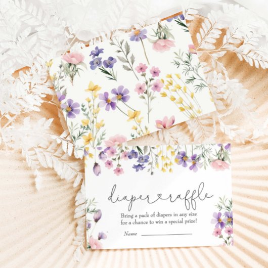 Wildblumen Babydusche Windelwaschmaschine Begleitkarte