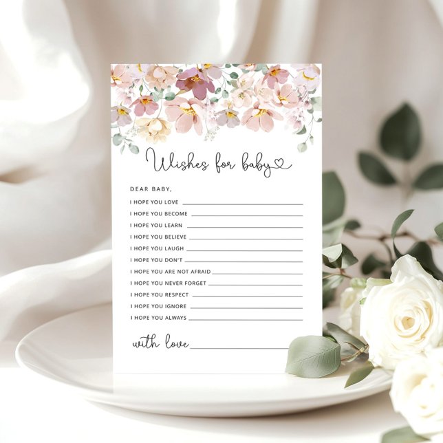 Wildblumen Babydusche wünscht Babykarte (Von Creator hochgeladen)