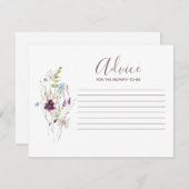 Wildblumen Babyduschratenkarte Begleitkarte (Vorne/Hinten)