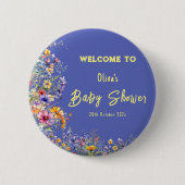 Wildblumen Babyduschtaste Button (Vorderseite)