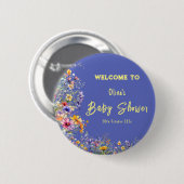 Wildblumen Babyduschtaste Button (Vorne & Hinten)