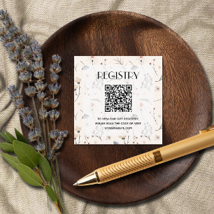 Wildblumen-Babyshower-Geschenkliste QR-Code Begleitkarte