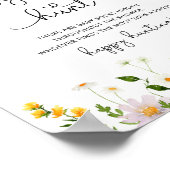 Wildblumen Babysocke jagen Babydusche Poster (Ecke)