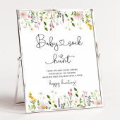 Wildblumen Babysocke jagen Babydusche Poster