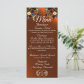 Wildblumen & Band - Kupferhochzeit Menükarte (Stehend Vorderseite)