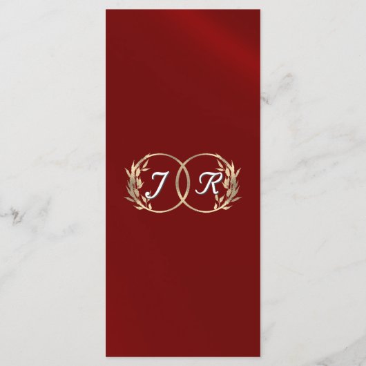 Wildblumen & Band - Rote Hochzeit Menükarte (Rückseite)