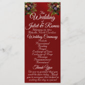 Wildblumen & Band - Rote Hochzeit Programm (Vorderseite)