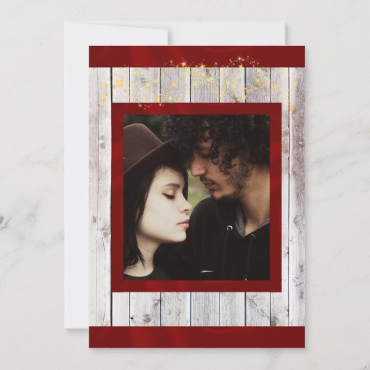 Wildblumen, Bänder und Lichter - rot Save The Date (Rückseite)