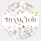 Wildblumen bedanken sich für den klassischen Runda Runder Aufkleber (Vorderseite)