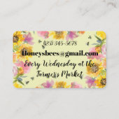 Wildblumen Bees Country Style Honey Vendor Visitenkarte (Rückseite)