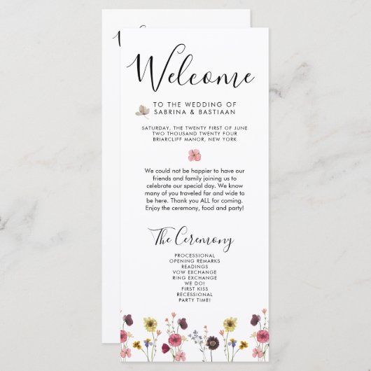 🌸 💍 Wildblumen Begrüßung (Vorne/Hinten)