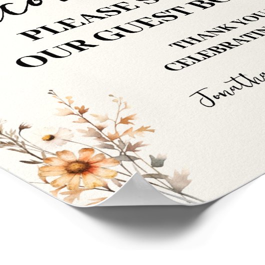 Wildblumen Begrüßung unser Gästebuch (Ecke)