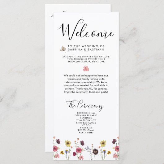 🌸 💍 Wildblumen Begrüßungsprogramm (Vorne/Hinten)