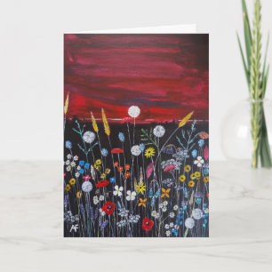 Wildblumen bei Sonnenuntergang Gemälde von Alfred  Karte