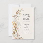 Wildblumen Beige Boho Botanisch Save The Date (Vorderseite)