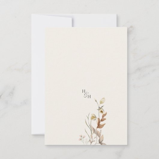 Wildblumen Beige Boho Botanisch Save The Date (Rückseite)