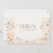 Wildblumen Beige Boho Botanisches Brautparty Einladung (Rückseite)