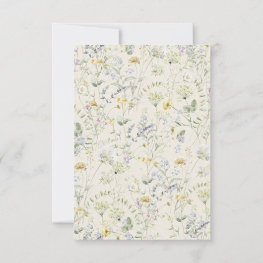 Wildblumen Beige Boho Save the Date Minimalistisch (Rückseite)