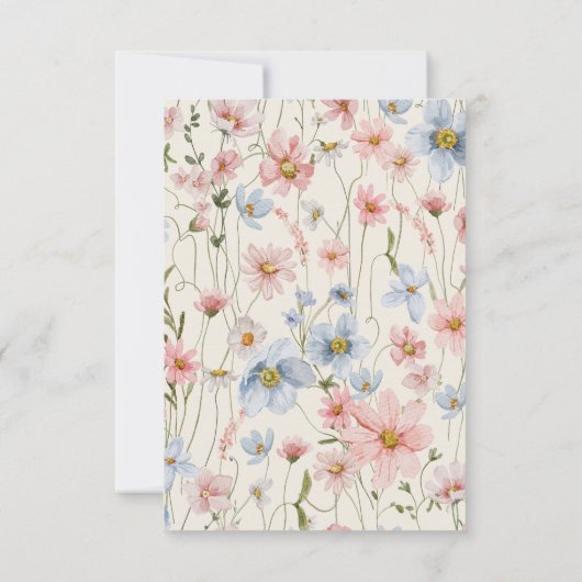 Wildblumen Beige Boho Save the Date Minimalistisch (Rückseite)