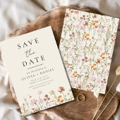 Wildblumen Beige Boho Save the Date Minimalistisch
