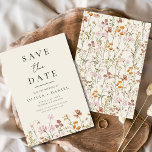 Wildblumen Beige Boho Save the Date Minimalistisch<br><div class="desc">Diese elegante boho Save the Date minimalistische Wildblume Einladung ist der perfekte Weg, Ihre kommenden Nuptials auf stilvolle und erschwingliche Weise bekannt zu geben. Die Einladung zeichnet sich durch ein einfaches Design mit einer Wildblume und einem modernen Schriftart aus. Die Einladung ist mit Ihren eigenen Texten und Details individuell anpassbar...</div>