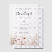 Wildblumen beige cremefarbene Hochzeit Pergament Einladungen (Versetzt (Einladung))