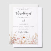 Wildblumen beige cremefarbene Hochzeit Pergament Einladungen (Versetzt)