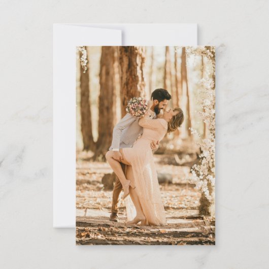 Wildblumen Beige Foto Boho Save the Date (Rückseite)
