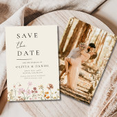 Wildblumen Beige Foto Boho Save the Date
