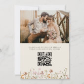 Wildblumen Beige Foto QR-Code Save the Date (Rückseite)