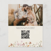 Wildblumen Beige Foto QR-Code Save the Date Flyer (Hinten)