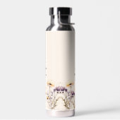 Wildblumen Beige individuelle Name-Skript Trinkflasche (Links)