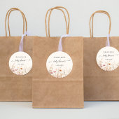 Wildblumen Beigefarbene Babydusche Runder Aufkleber