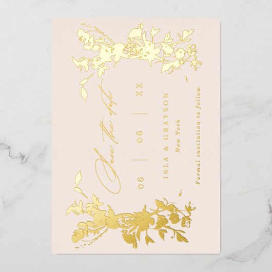 Wildblumen beim Hochzeitsfeiern speichern das Datu Folieneinladung (Vorderseite)