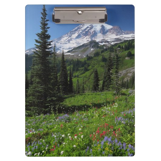 Wildblumen beim Mount Rainier Klemmbrett (Vorderseite)