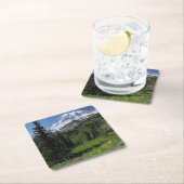 Wildblumen beim Mount Rainier Rechteckiger Pappuntersetzer (Vor Ort)