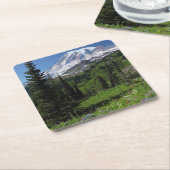 Wildblumen beim Mount Rainier Rechteckiger Pappuntersetzer (angewinkelt)