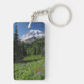 Wildblumen beim Mount Rainier Schlüsselanhänger (Rückseite)