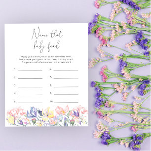 Wildblumen Benennen Sie das Baby Food Dusche Spiel