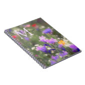 Wildblumen benutzerdefinierter Name Monogramm Notizblock (Rechte Seite)