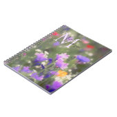 Wildblumen benutzerdefinierter Name Monogramm Notizblock (Linke Seite)