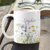 Wildblumen Benutzerdefinierter Skriptname Kaffeetasse