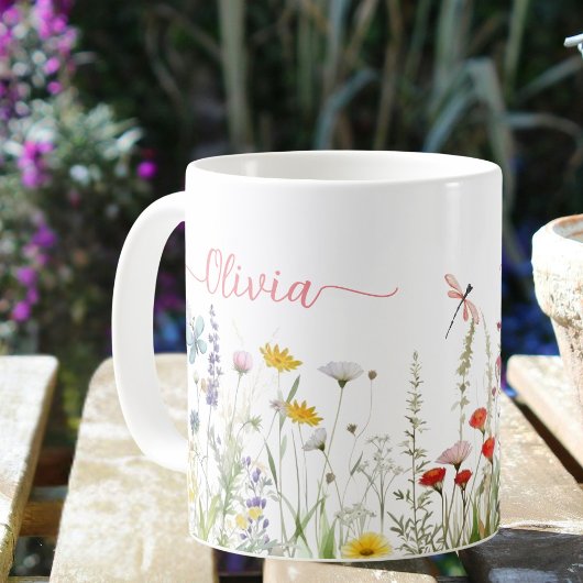 Wildblumen Benutzerdefinierter Skriptname Kaffeetasse