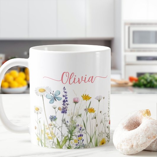 Wildblumen Benutzerdefinierter Skriptname Kaffeetasse