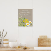 Wildblumen Benutzerdefiniertes Brautparty Poster (Küche)